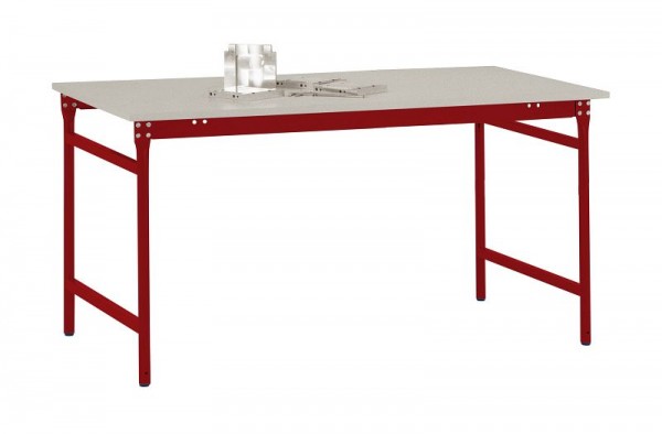 Manuflex Beistelltisch BASIS stationär mit Melamin-Tischplatte in Rubinrot RAL 3003, BxTxH: 1000 x 800 x 780 mm, Rubinrot, BB3021.3003