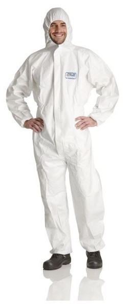 ProSafe 2 Einweg-Overall, Kapuze, MP-Film, Arm-, Bein-, Taillengummi, weiß, Größe M, VE: 50 Stück, PS2-M