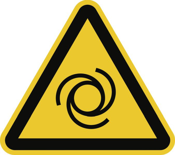Moedel Warnung vor automatischem Anlauf ISO 7010, Folie, 50 mm Seitenlänge, VE: 6 Stück/Bogen, 98731