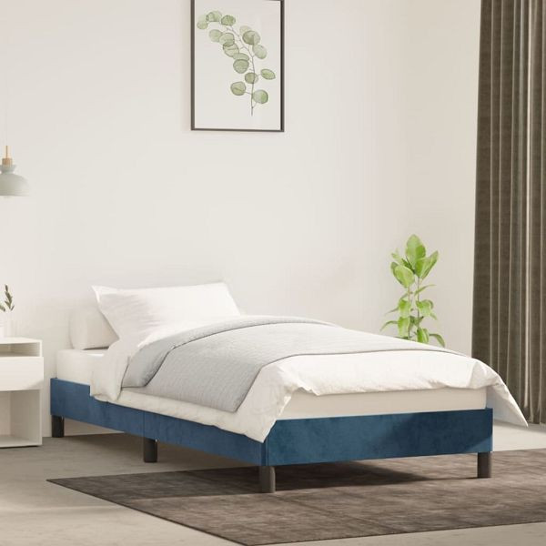 vidaXL Bettgestell Dunkelblau 100x200 cm Samt, Polyester, 346962