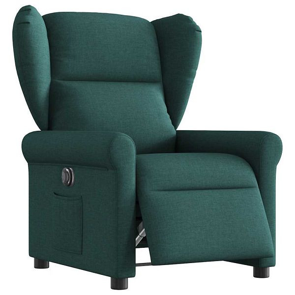 vidaXL Relaxsessel Elektrisch Dunkelgrün Stoff, 3303360