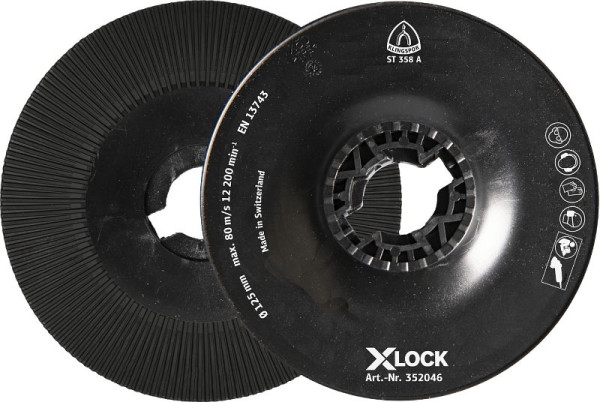 Klingspor ST 358 A Stützteller gerippt, 115 mm X-LOCK, 352047