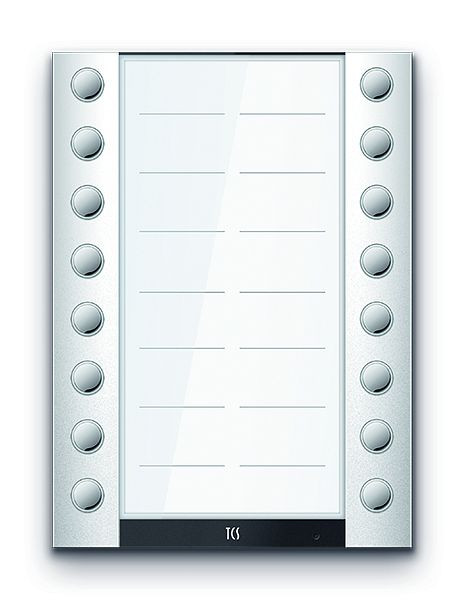 TCS Türkontrollsystem PET PRO Audio Klingeltastenerwweitreung kurz 16T 2 Spalten AP RAL9010 reinweiß, AEA520216-0019
