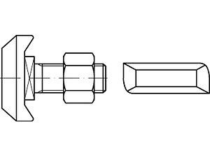 ART 88972 Halfenschrauben mit Mutter 4.6 Typ 72/48 M 20 x 100 feuerverzinkt VE=S (15 Stück)