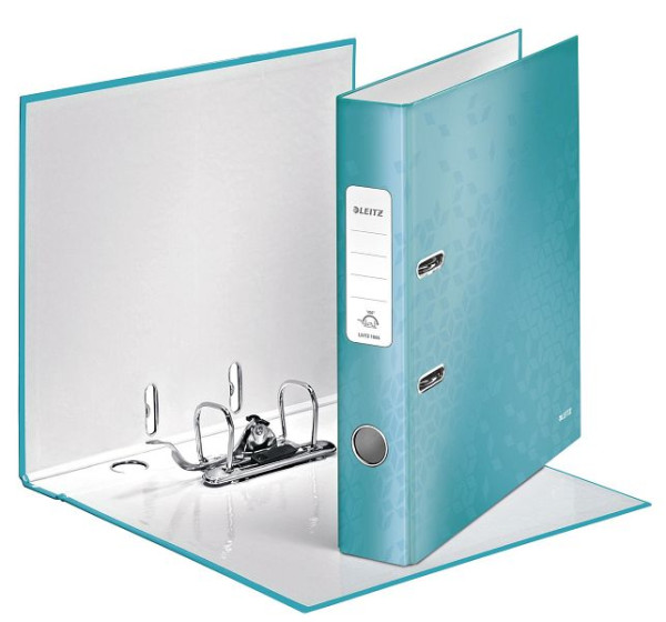 LEITZ 1006 Qualitäts-Ordner WOW, A4, schmal, Schlitz, eisblau, 1006-00-51