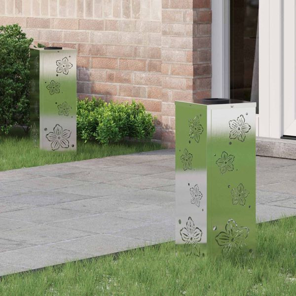 vidaXL Solar LED Weg Licht 2 pcs Edelstahl Edelstahl, 879741