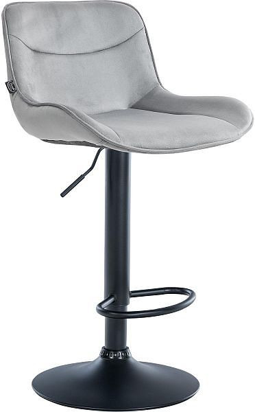 CLP Barhocker Vonore Samt schwarz, grau, 323564, 4255716309848