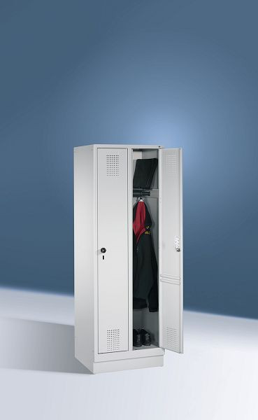 C+P Garderobenschrank Evolo, H1800xB610xT500mm, Farbe: Lichtgrau, 48020-20 S10203