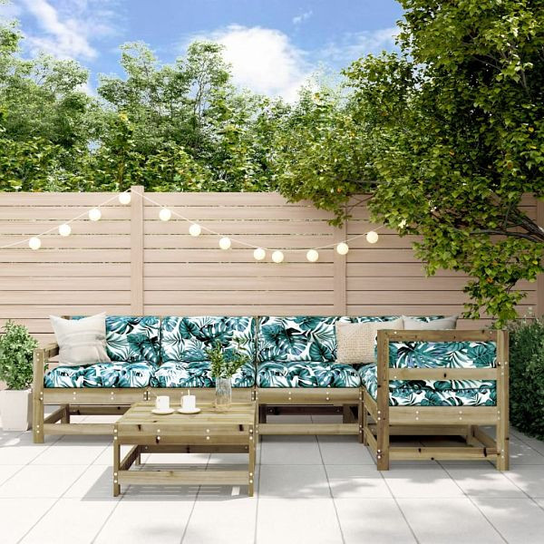 vidaXL 6-teilig Garten-Lounge-Set Imprägniertes Kiefernholz, 3186472