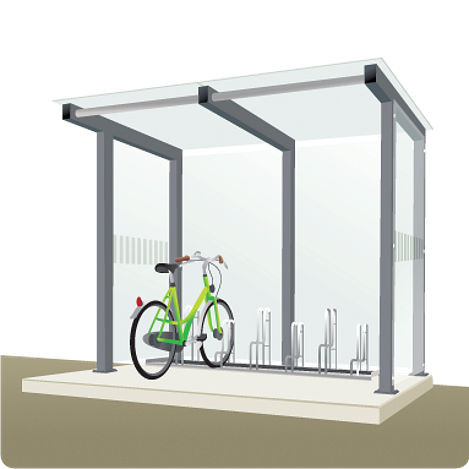RBce Fahrradunterstand für 6 Fahrräder ohne Fahrradständer, F2
