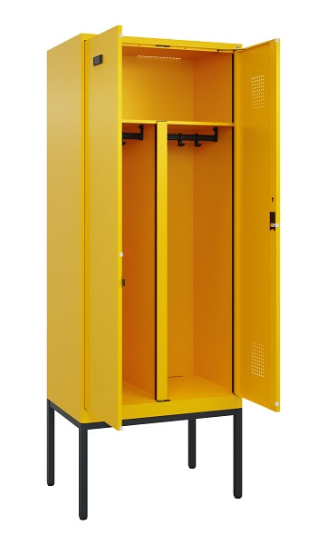 C+P PSA Doppel-Spind Evolo PLUS, Gestell, 2 Abteile, 2120x800x500mm, 1023/1023, Zylinderschloss, 0490327-22P S10049