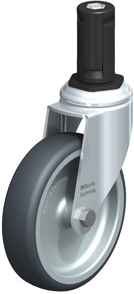 Blickle LKRA-TPA 126G-11-ER14 Apparate-Lenkrolle mit Expander, Thermoplastisches Gummi-Elastomer, Grau, 847895