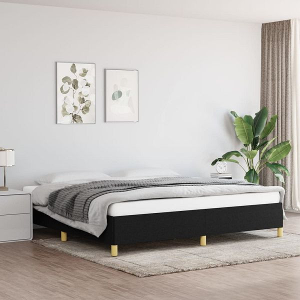 vidaXL Bettgestell Schwarz 200x200 cm Stoff, Polyester, 347191