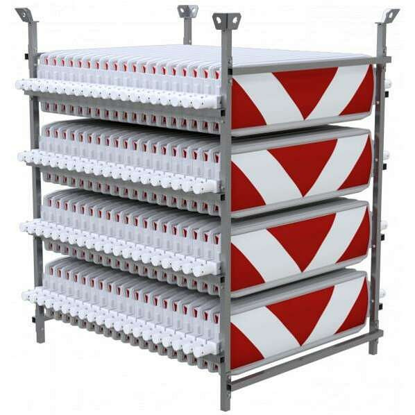 Schake Baken SET 1 bestehend aus: 1x Lager- und Transportgestell,30x Bake, pfeilförmig, weiß/rot, RA2/B, 36NOXP2-80-SET