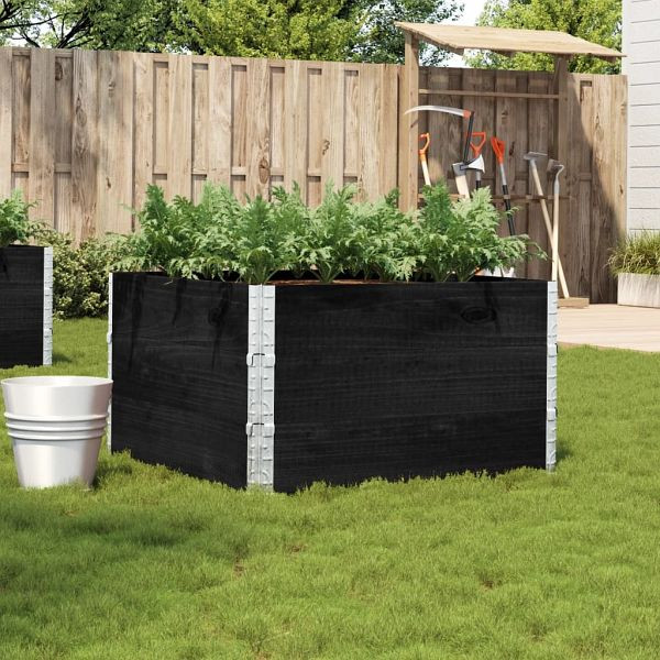vidaXL Pflanzkasten Schwarz 100x100 cm Massivholz Kiefer, 3295432