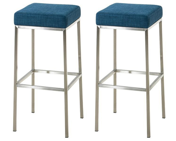 CLP Barhocker Montreal 80 Stoff edelstahl, blau, VE: 2 Stück, 314597