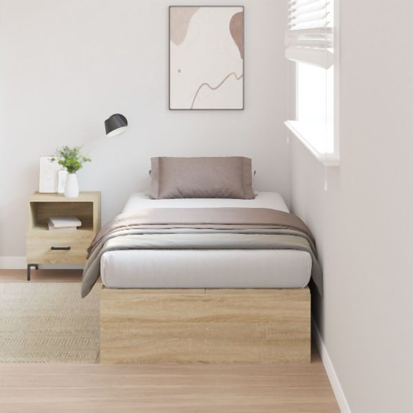 vidaXL Stauraumbett Sonoma Eiche 80x200 cm Abmessung, 3335335