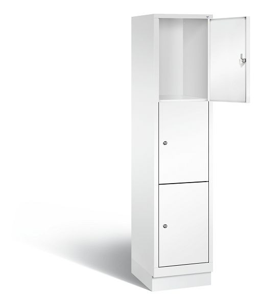 C+P Schließfachschrank Evolo, H1800xB420xT500mm, Farbe: Verkehrsweiß, 48020-123 S10120