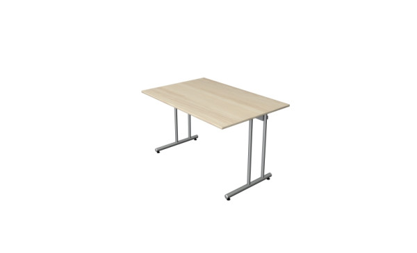 Kerkmann Schreibtisch start-up, B 1200 x T 800 x H 750 mm mit C-Fuß-Gestell in alusilber, Ahorn, 11439150