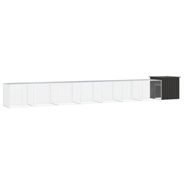 vidaXL Hühnerkäfig Anthrazit 800x91x100 cm Verzinkter Stahl, 3106457