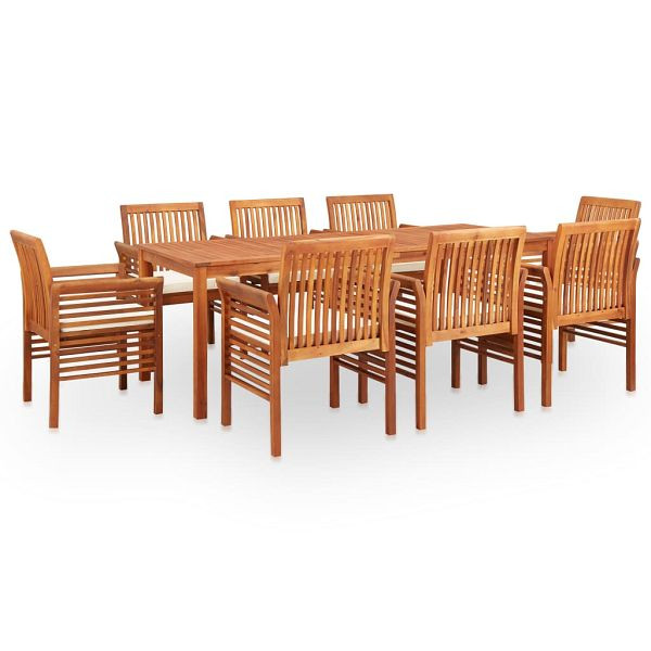 vidaXL 9-teilig Garten-Essgruppe mit Auflagen Massivholz Akazie, 278900
