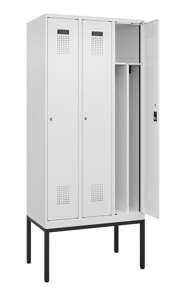 C+P Spind Evolo PLUS, Gestell, 3 Abteile, 2120x900x500mm, 9016/9016, Verschluss Zylinderschloss, 0490307-30F S10047