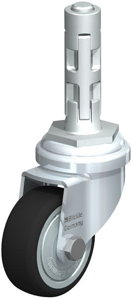 Blickle LRA-PATH 50K-FK-E01 Apparate-Lenkrolle mit Expander, Thermoplastisches Polyurethan, Grau, 848573