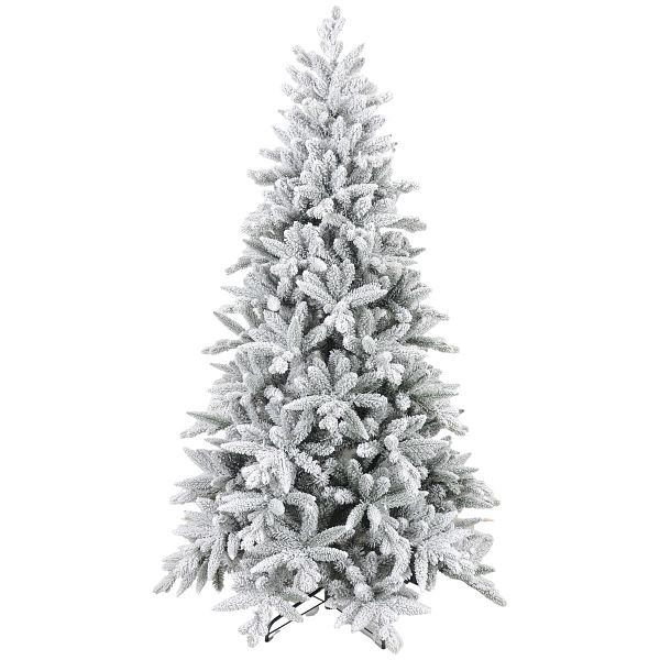 HOMCOM Weihnachtsbaum 180 cm, schneebedeckt, flammhemmend, Metallfuß, formbare Äste, Grün, 830-891V00GN