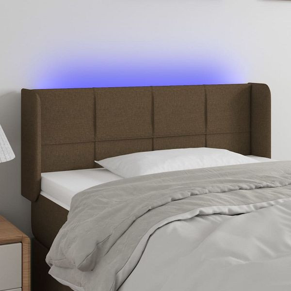 vidaXL LED Kopfteil Dunkelbraun 103x16x78/88 cm Stoff, 3123229
