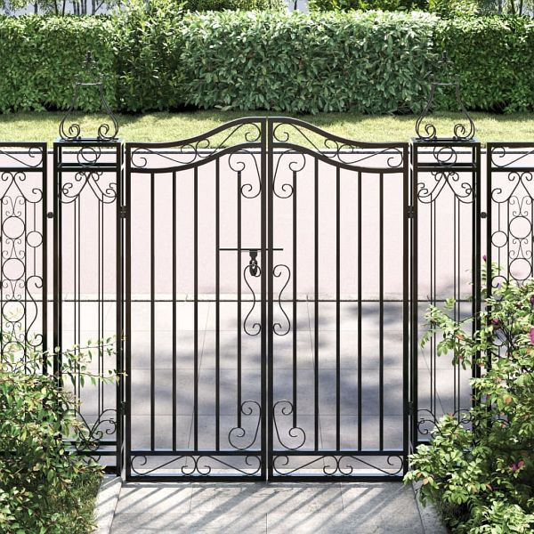 vidaXL Gartentor Schwarz 121x8x100 cm Schmiedeeisen, 363431