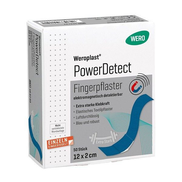 WERO Weroplast PowerDetect Fingerpflaster 12 x 2 cm, detektierbar, VE: 50 Stück, 180703