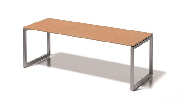 Bisley Cito Schreibtisch, 730 mm höhenfixes O-Gestell, H 19 x B 2200 x T 800 mm, buche/silber, DOF2208BC355