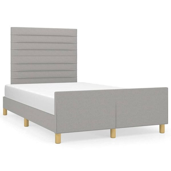 vidaXL Bettgestell mit Kopfteil Hellgrau 120x190 cm Stoff, 3270520