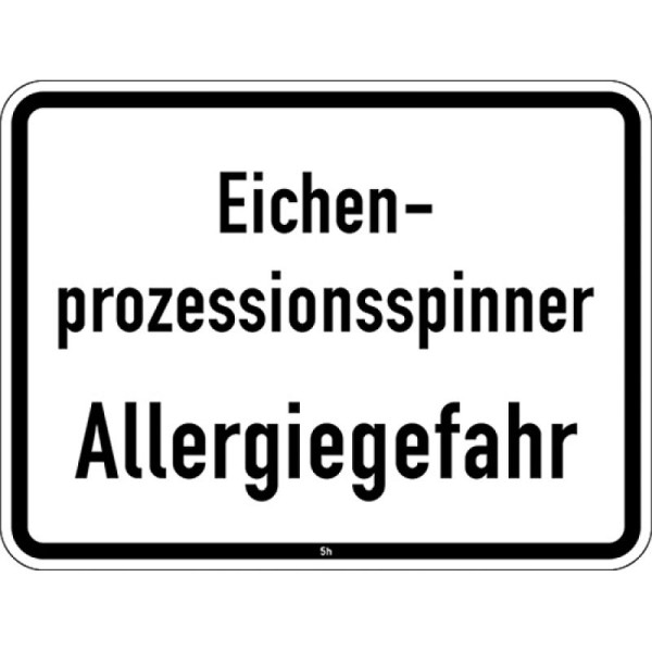 Stein HGS Eichenprozessionsspinner, Allergiegefahr - 2852 Sonderschild, 450x600mm /RA1/Flachform 2mm, 2852-211