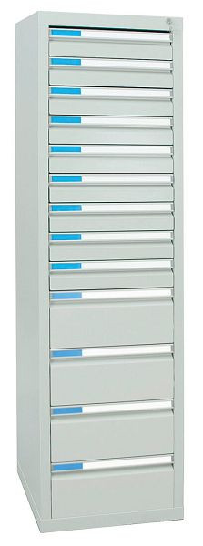 stumpf Schubladenschrank Serie ESTA, RAL 7035/7035, 13 Schubladen (9x100, 4x200 mm), 7605707
