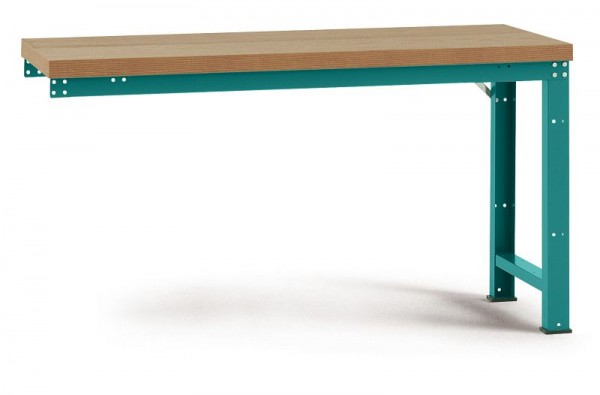 Manuflex Anbauwerkbank PROFI Standard mit Multiplexplatte, BxTxH = 1500 x 700 x 840 mm, Wasserblau, WP4014.5021