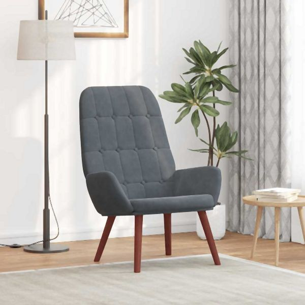 vidaXL Relaxsessel Dunkelgrau Samt, 4102633, 8721158559548