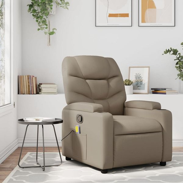 vidaXL Massagesessel Cappuccino-Braun Kunstleder, 372478