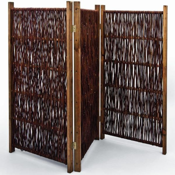 NOOR Paravent aus Weide Sichtschutz Weidenparavent, Größe etwa (HxB) 150 x 180cm 3-teilig, 154PARAV15180