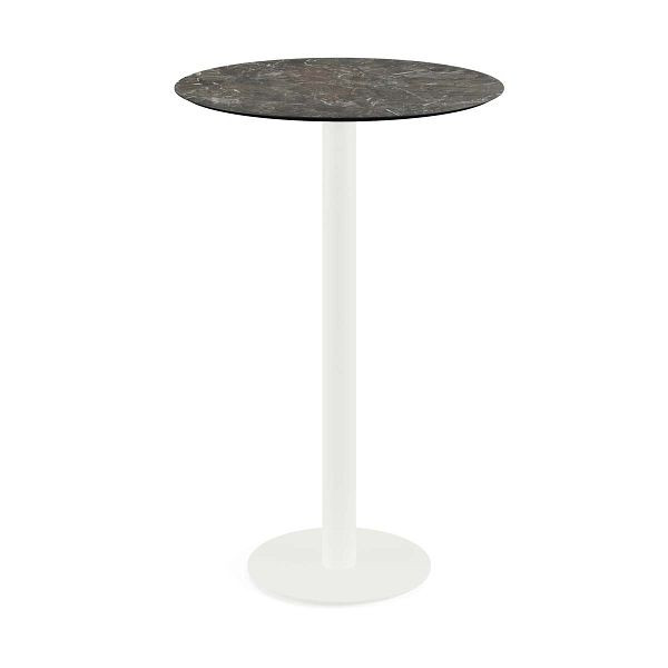 Feros Urban Stehtisch Weiß gestell + Galaxy Marble HPL Ø70 cm, 130051570