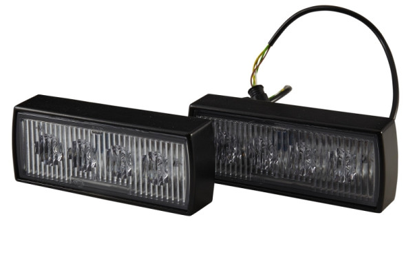 HELLA LED-Blitz-Kennleuchte, BSN-LED, 12/24V, Einbau/Schraubanschluss, Kabel: 300mm, Stecker: AMP, Set, 2XD 010 312-811