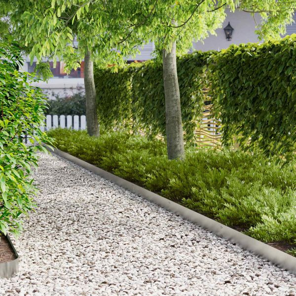 vidaXL Raseneinfassung 50-teilig 103 x 15 cm Metall Silber, 8008257