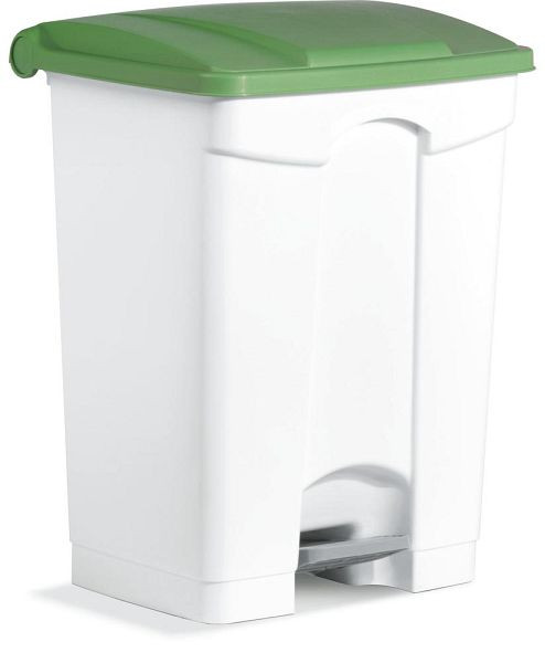 Deskin Tretabfallsammler, aus Kunststoff, Korpus weiß, Deckel grün, H 670 x B 500 x T 410 mm, 276475