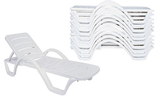 CLP 10er Set Sonnenliege Havana, weiß, 309385, 4251563474821
