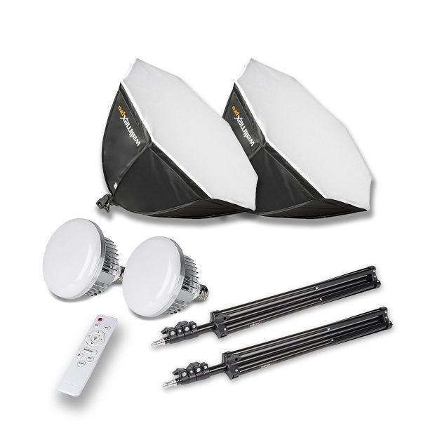 Walimex pro LED Leuchte 60W Octagon Ø65cm Bi Color Kit 2, 1023108