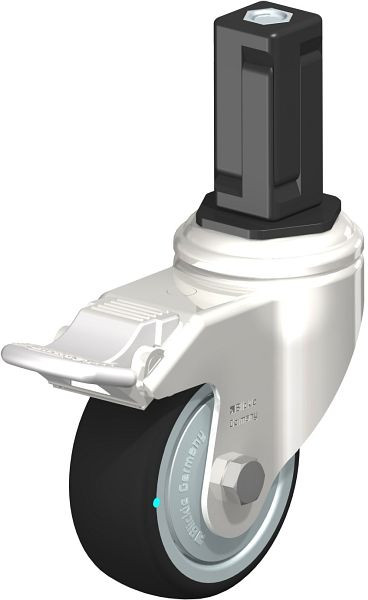 Blickle LKRXA-PATH 80KD-11-FI-FK-EXV14 Edelstahl-Apparate-Lenkrolle mit Expander & Feststeller, Thermoplastisches Polyurethan, Grau, 853413