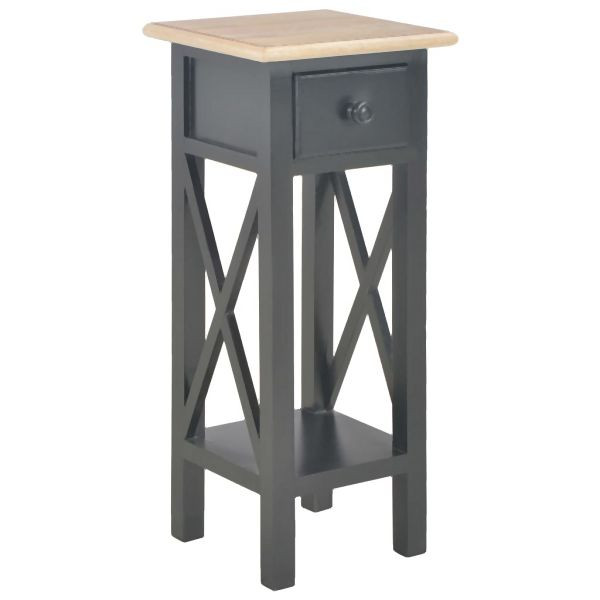 vidaXL Beistelltisch Schwarz 27 x 27 x 65,5 cm Holz, 280059