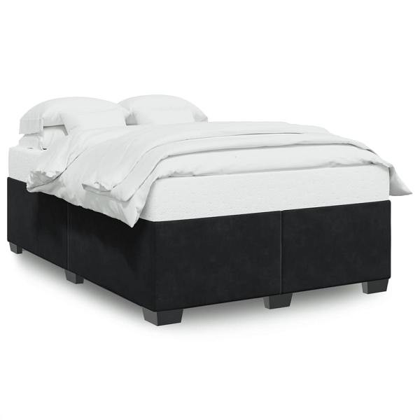 vidaXL Bettgestell Schwarz 160x200 cm Samt, Polyester, 3284645