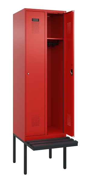 C+P Spind Evolo PLUS, 2 Abteil, 2120x600x815mm, 3020/3020, Zylinderschloss, Material Sitzfläche Kunststoff, 0490407-20 S10106
