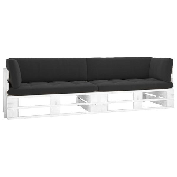 vidaXL 2-Sitzer-Palettensofa Weiß Imprägniertes Kiefernholz, 3066644